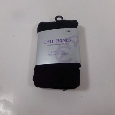 Catherines Plus 3X-4X  BLACK  Tights NEW In Pkg 92perc Nylon/8perc Spandex RN99249